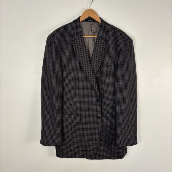 Chaps Other - Chaps Woolmark Men’s Grey Blue Tweed 100% Wool 2 Button Blazer Sports Jacket 44L
